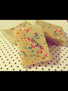 A picture of White Chocolate Cookie Dough Fudge.