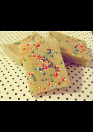 A picture of White Chocolate Cookie Dough Fudge.