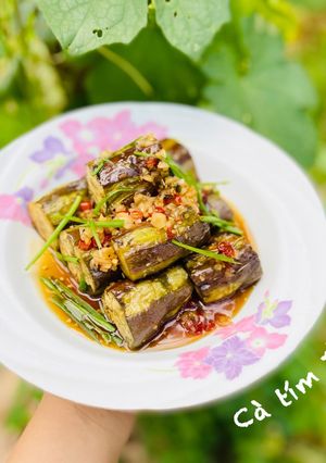 Hình của món Cà tím rim tỏi ớt.