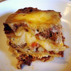 A picture of Lasagna With Homemade Bolognese Sauce.