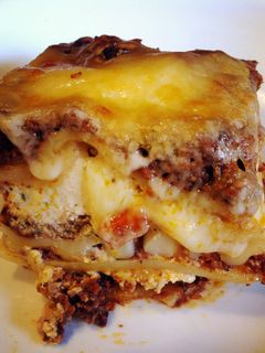 A picture of Lasagna With Homemade Bolognese Sauce.