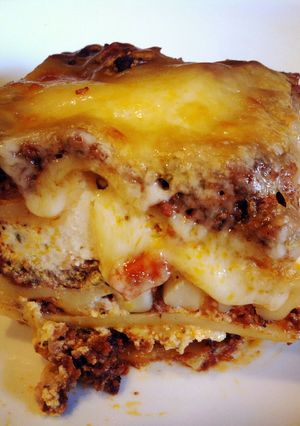 A picture of Lasagna With Homemade Bolognese Sauce.