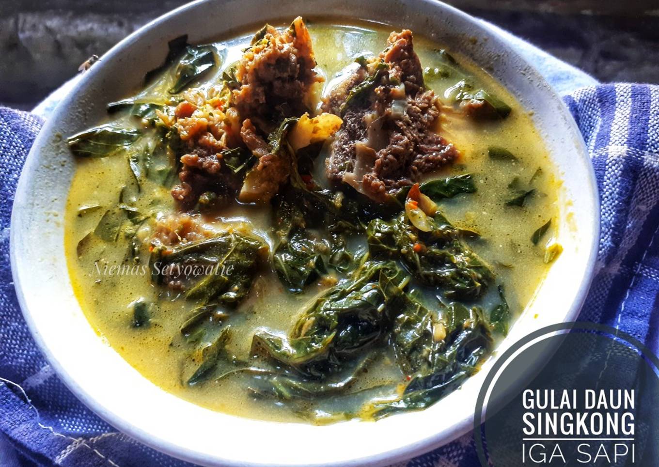 Gulai Daun Singkong with Iga Sapi
