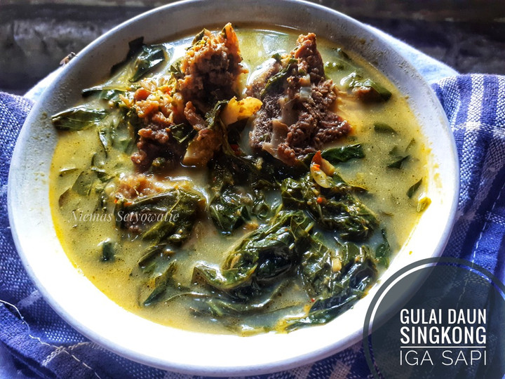 Resep Gulai Daun Singkong with Iga Sapi, Bisa Manjain Lidah