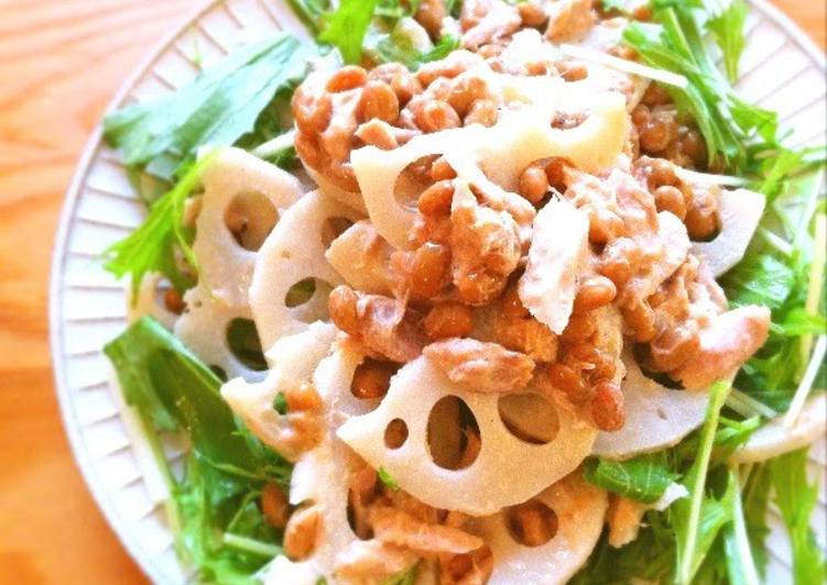 Step-by-Step Guide to Prepare Speedy Lotus Root, Tuna and Natto Salad