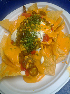 A picture of Super easy nachos vegetarian option.