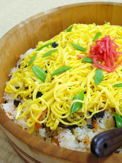 A picture of Chirashisushi for Hinamatsuri (Girls' Day).