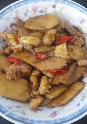 Foto resep Tumis rebung ayam udang