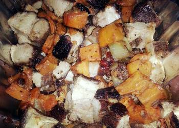 New Recipe Roasted Pork Belly with Carmelized Vegetables Practical Delicious