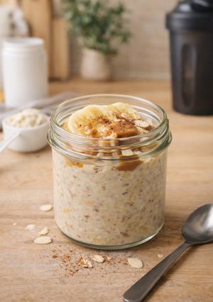 A picture of Banana, Peanut Butter Overnight Oats.