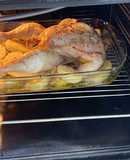 Pollo con limón al horno con patatas