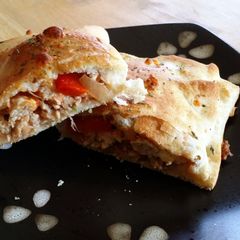 A picture of low calorie taco turkey hot pockets.