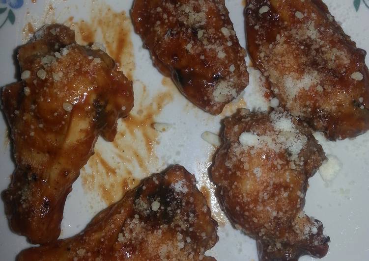 Steps to Make Any-night-of-the-week Bourbon Bbq Buffalo Parmesan Wings