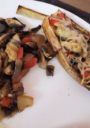 Una foto de Berenjenas rellenas con bacon