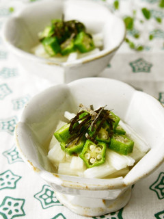 A picture of Wasabi-Flavored Nagaimo and Okra Mix.