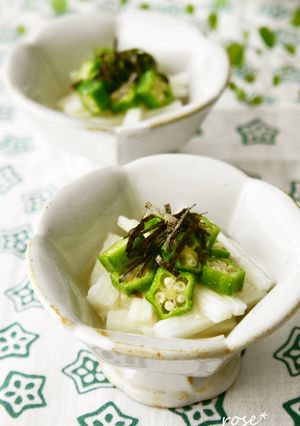 A picture of Wasabi-Flavored Nagaimo and Okra Mix.