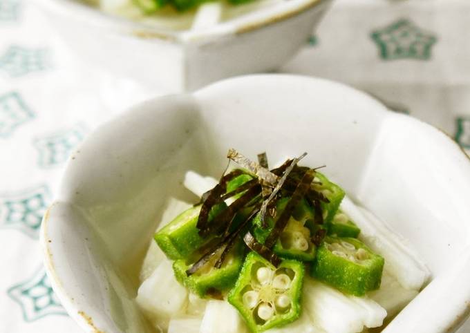 Wasabi-Flavored Nagaimo and Okra Mix