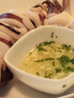 A picture of Squid with Dipping Sauce.