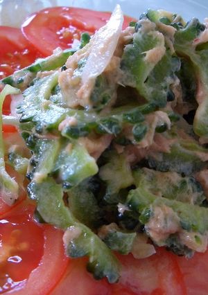 A picture of Bitter Melon and Tuna Salad with Spicy Mayonnaise.