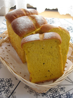 A picture of Rich Kabocha Squash Bread Loaf.