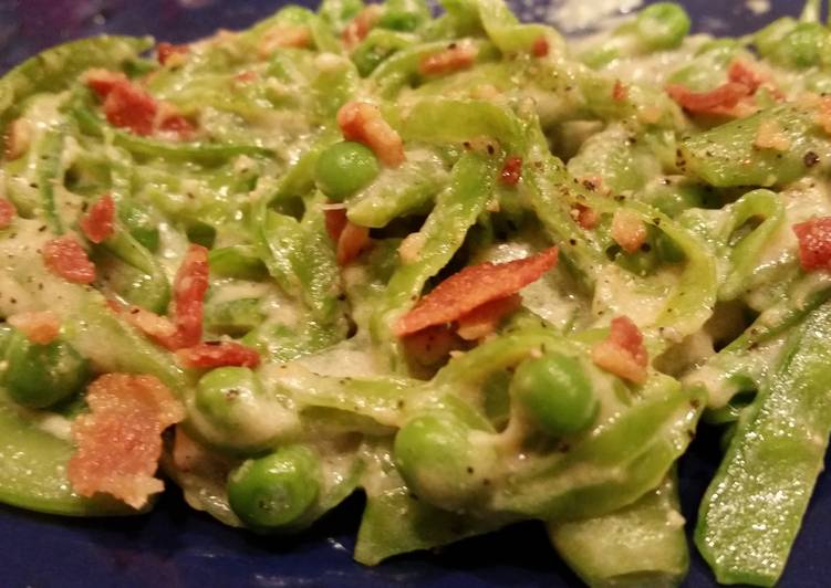 Peas with Creamy Bacon Sauce