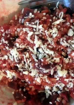 A picture of Healthy Vegan Beet Risotto.