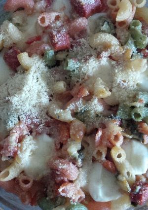 A picture of Pasta al Filetto with Italian Sausage al Forno.