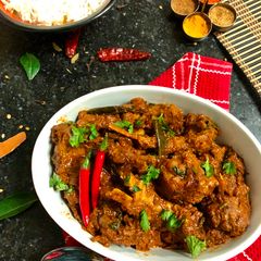 A picture of Chettinad Mutton Chukka.