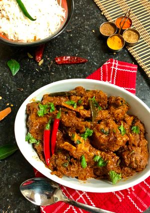 A picture of Chettinad Mutton Chukka.