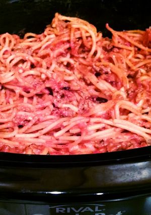 A picture of Creamy Crock Pot Spaghetti.