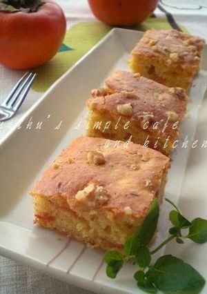 A picture of Fall-Colored Persimmon Cake.