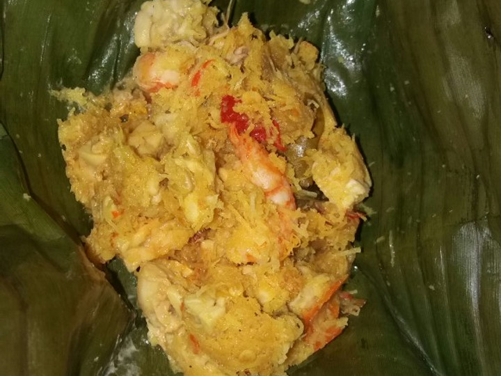 Resep Botok udang tempe Anti Gagal