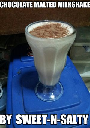 A picture of Daddy's Malted Milkshake/ Chocolate Malted Milkshake.