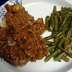 A picture of Mushroom meat gravy.