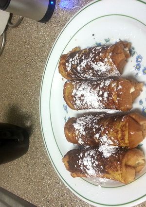 A picture of French toast roll up.