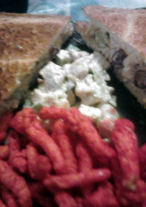 A picture of My style chicken salad sandwich;).
