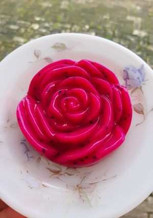 Foto resep Puding buah naga camilan mpasi 1th+