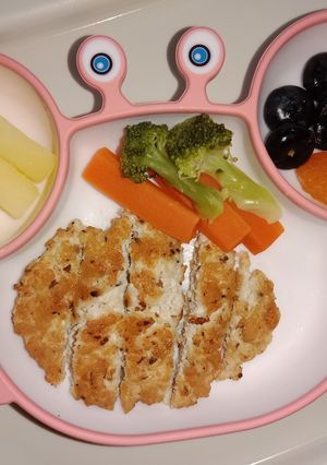 รูปของ สเต็กไก่(สับ) พริกไทยดำ(BLW) (งดปรุงก่อนขวบ)