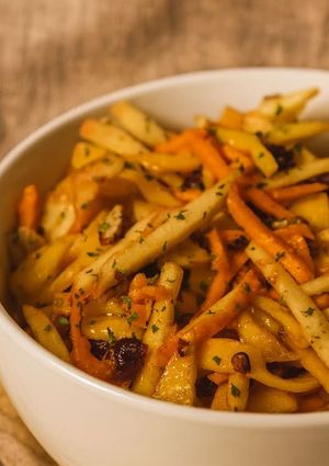 A picture of Apple cranberry carrot salad.