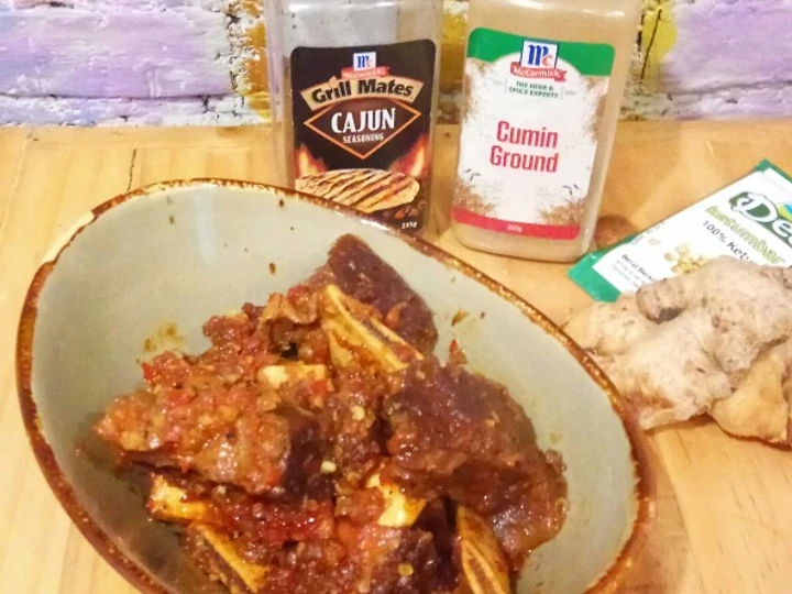 Langkah Gampang Membuat Resep Cajun Iga Panggang (yang buat aku kepilih masuk di MCI_4) yang Lezat Sekali