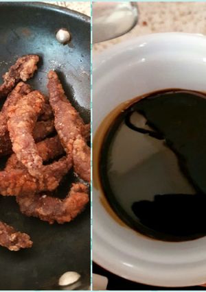 A picture of My Crispy Deep fried Beef with Dip. 😊.