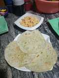 Chapati with scramble Eggs