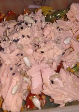 Una foto de Vianda saludable. Ensalada de atún