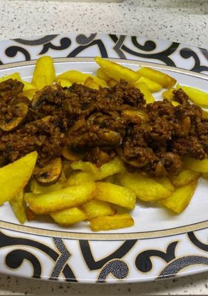 عکسی از دستور خوراک قارچ و سیب زمینی