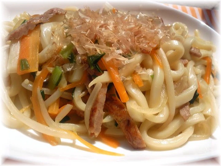 Simple Way Make Recipe Simple Soy Sauce Flavored Stir Fried Udon that is Delicious, Really Delicious}