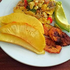 Jamaican Ackee and Salt Fish A picture of Jamaican Ackee and Salt Fish.