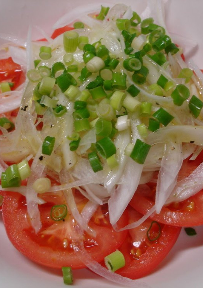 A picture of Tomato and Sliced Sweet Onion Salad.