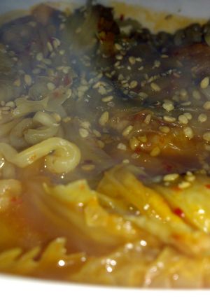 A picture of Kimchi ramen.