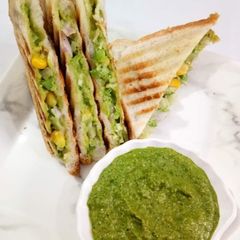 A picture of Grilled Veg Mayonese Sandwich.