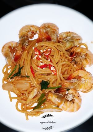 Hình của món Spaghetti tôm.